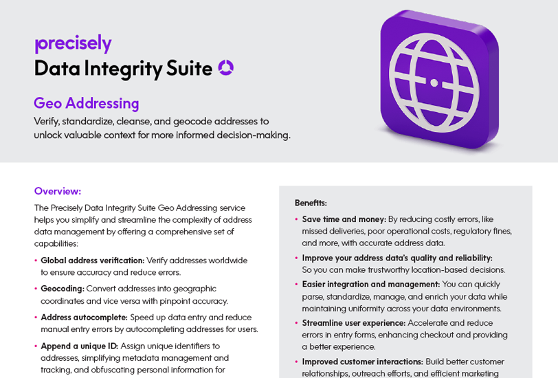 Data Integrity Suite: Geo Addressing