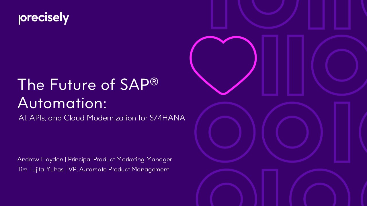 The Future of Automation - AI, APIs, and Cloud Modernization for S4HANA The Future of Automation - AI, APIs, and Cloud Modernization for S4HANA