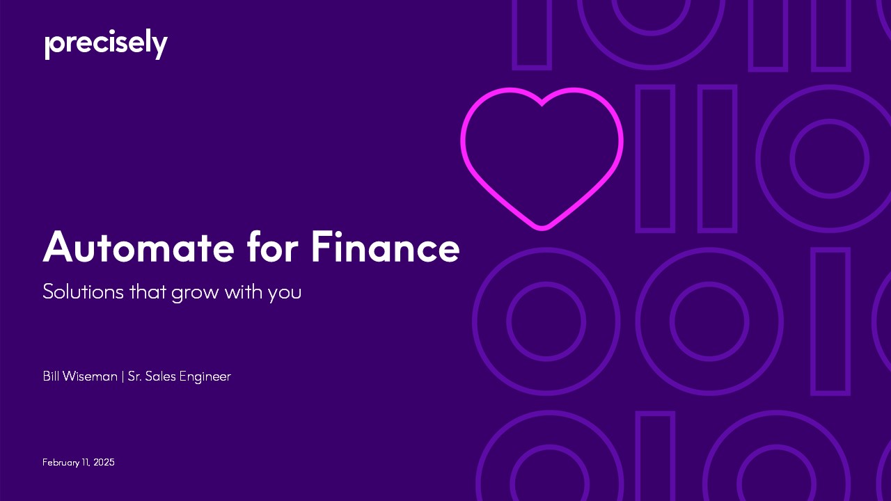 Training Session - Master Finance Transactions and Queries in Automate Studio Training Session - Master Finance Transactions and Queries in Automate Studio