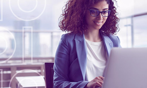 Woman working on computer