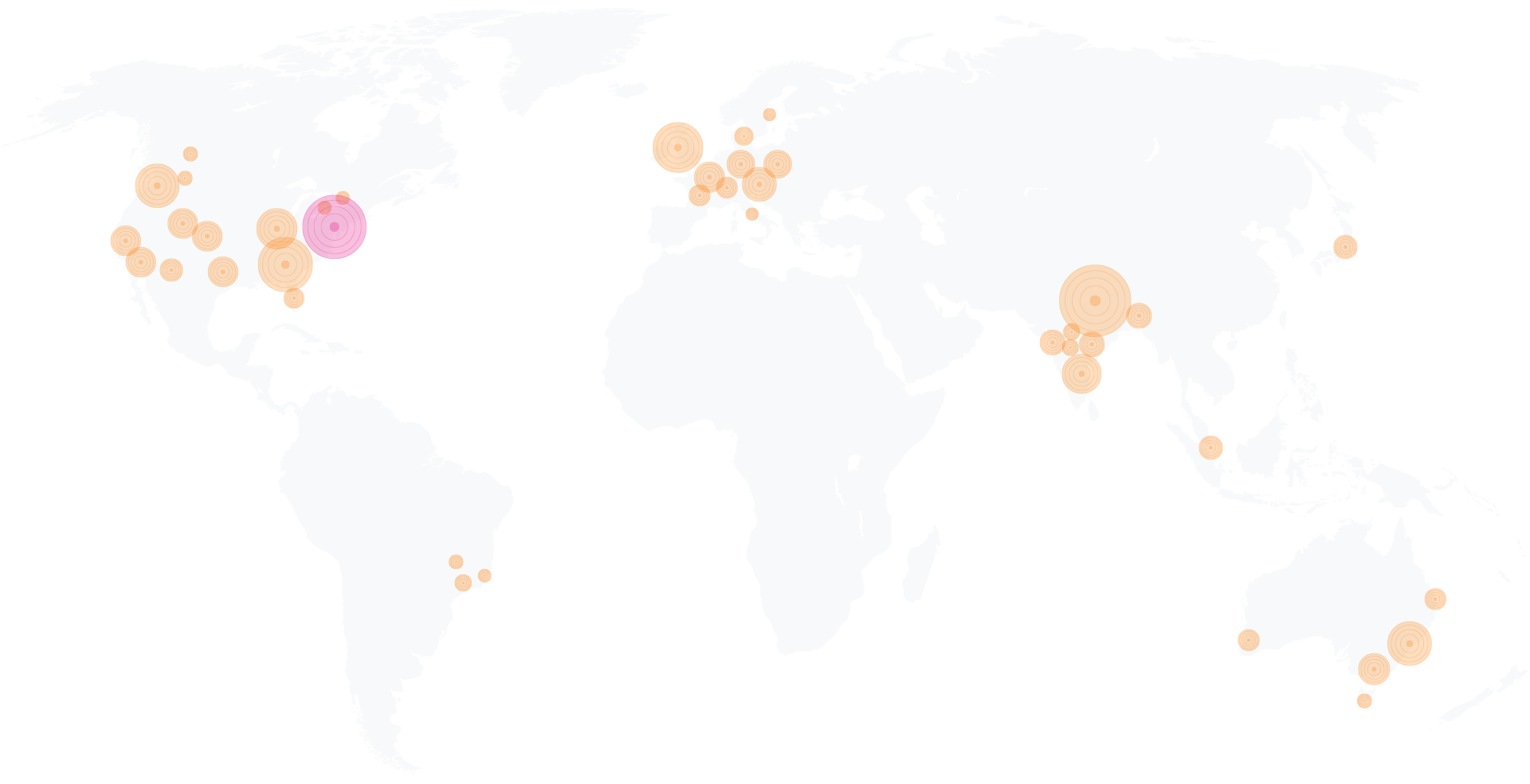 A map of the globe showing the location of Precisely offices.
