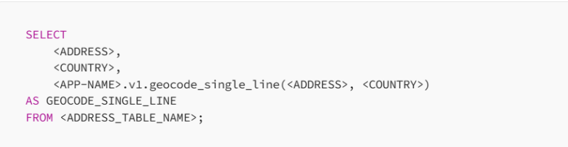 Geocoding for an Address