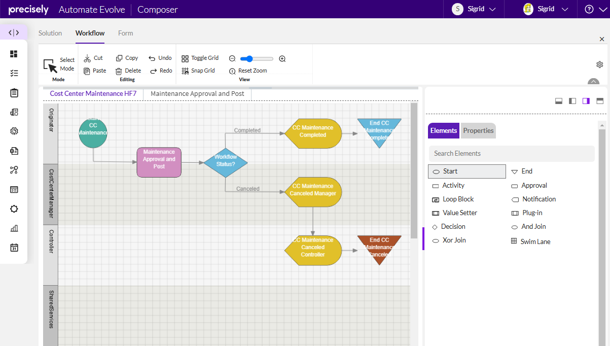 Workflow screenshot