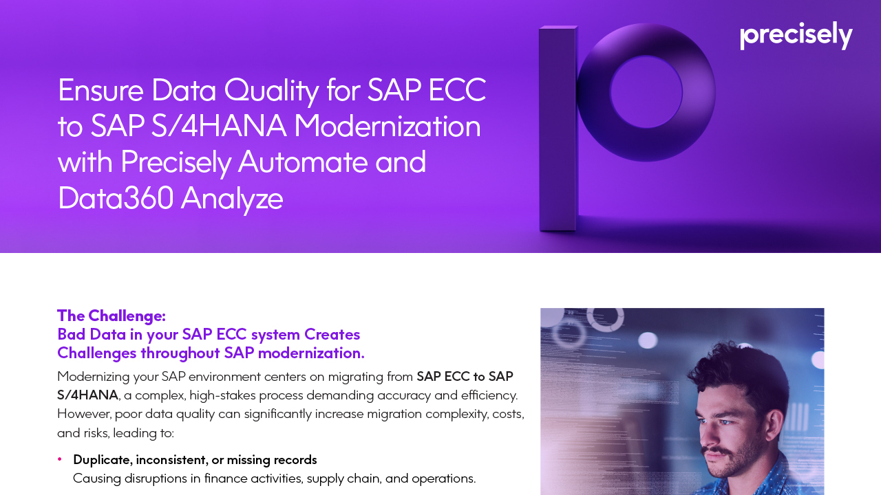 Ensure Data Quality for SAP ECC to SAP S/4HANA Modernization with