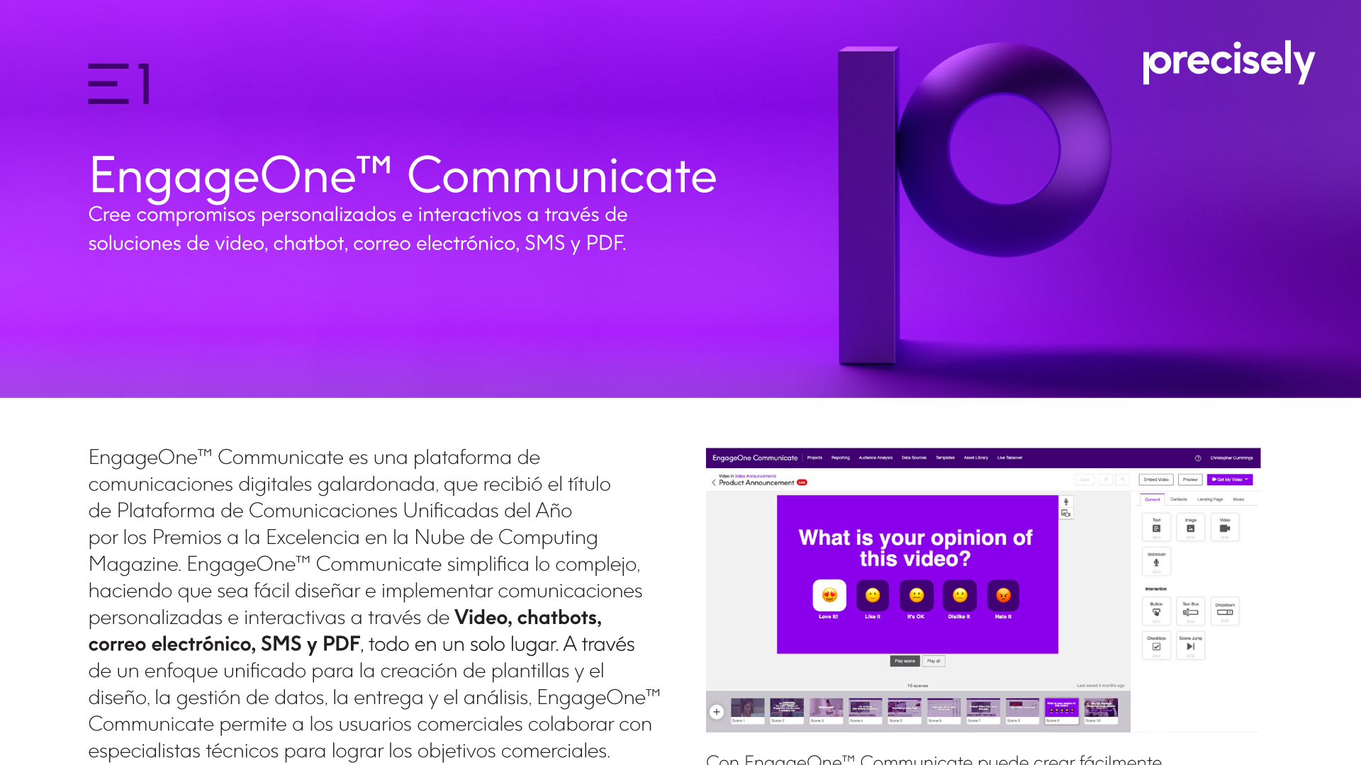 EngageOne™ Communicate - Spanish | Precisely