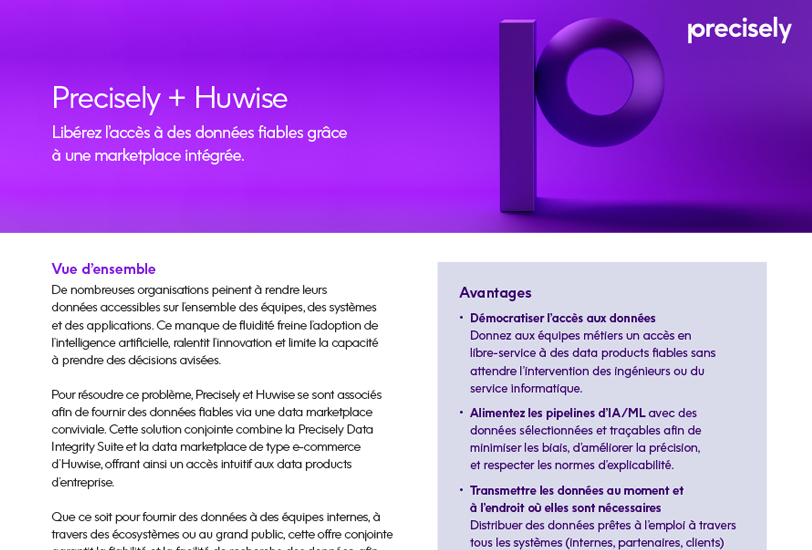 Precisely + Huwise Product Sheet