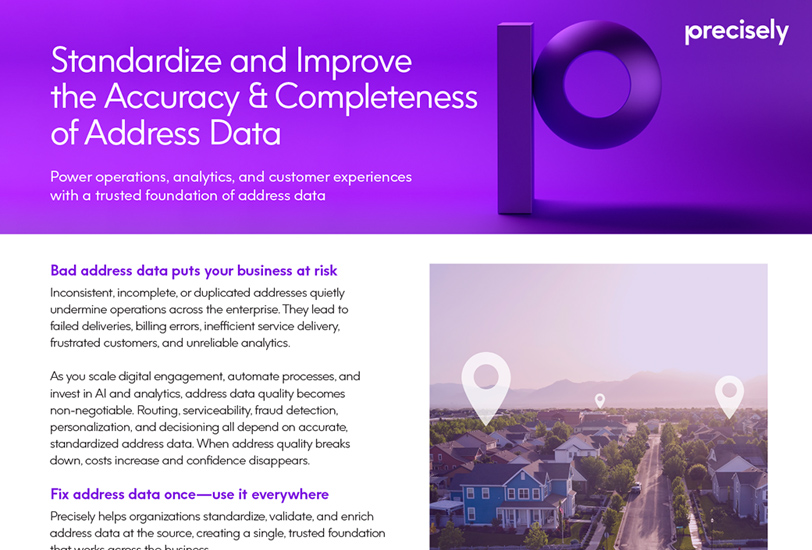 Standardize and Improve the Accuracy & Completeness of Address Data - Precisely