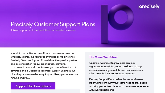 Precisely Customer Support Plans