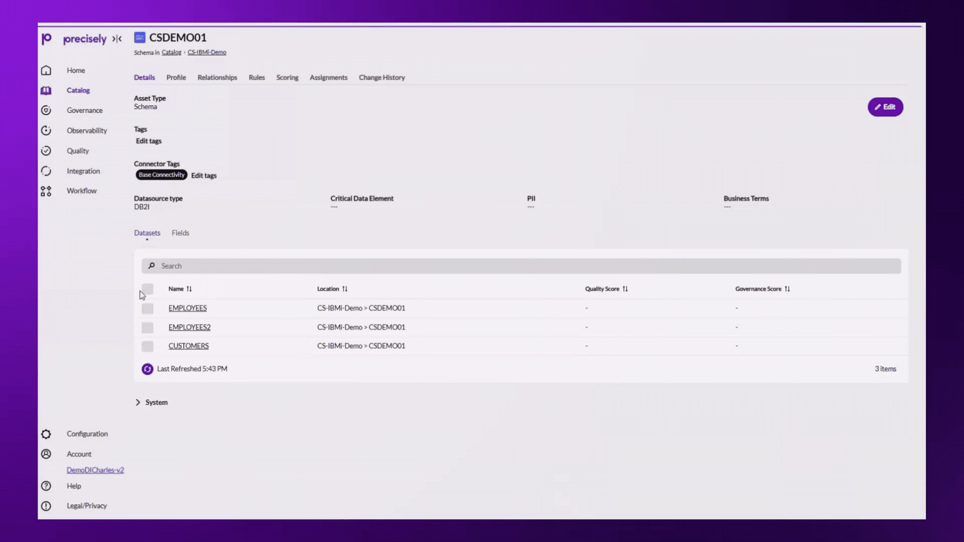 Track lineage and other metadata using the data catalog - from Precisely