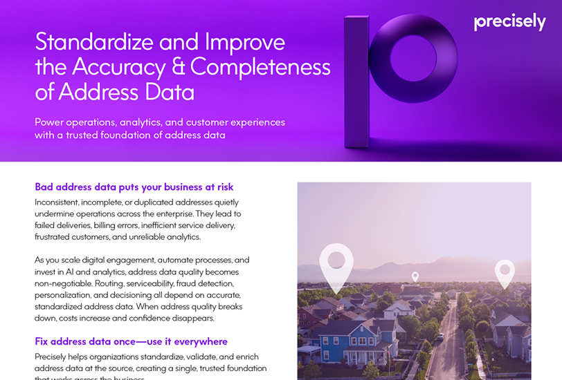 Standardize and Improve the Accuracy & Completeness of Address Data