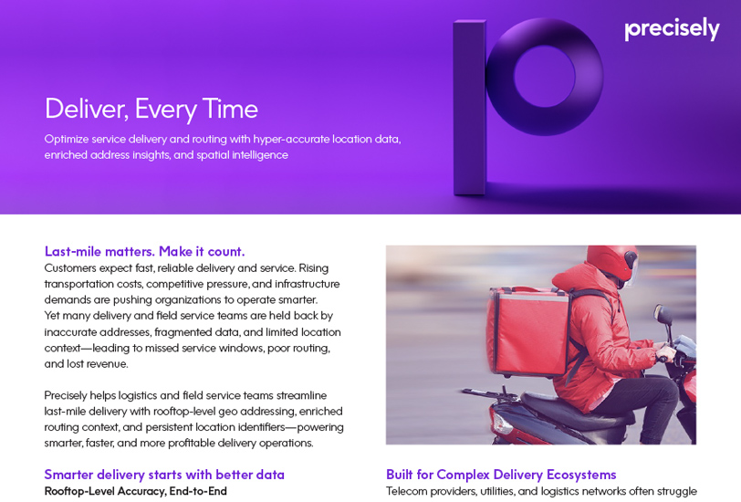 Optimize service delivery and routing with hyper-accurate location data, enriched address insights, and spatial intelligence.