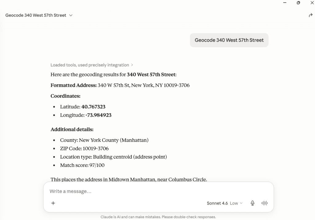 Geocoding with context, not just coordinates
