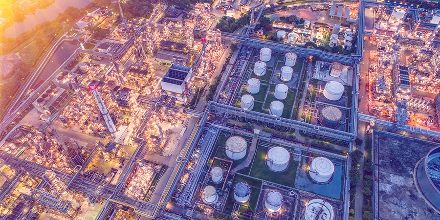 Oil & Gas refinery from above