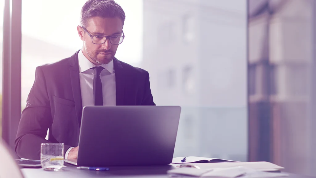 Lawyer working on laptop