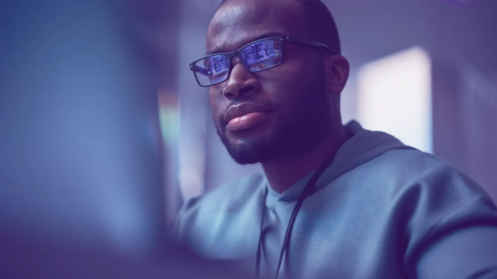 Man looking at computer