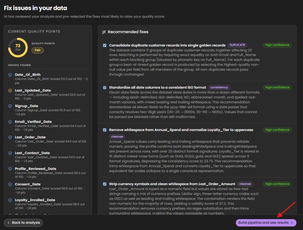 Precisely AI Studio - Data Quality Boost - Step 3